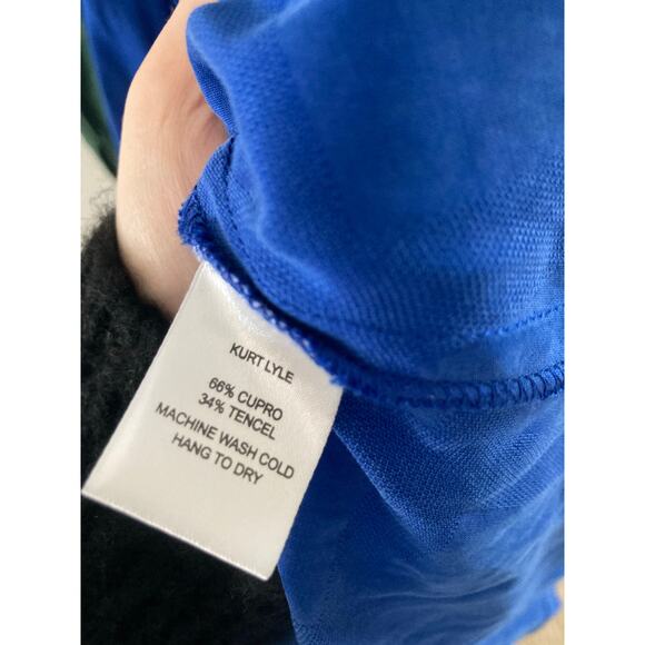 Kurt Lyle Dutchess Duke Colorblock Long Sleeve Maxi Dress Green/Blue/Red Size M - Picture 9 of 9